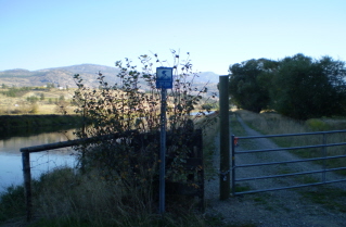 Gate at start of the marsh service road, Kettle Valley Railway Okanagan Falls to Vaseux Lake, 2010-10.